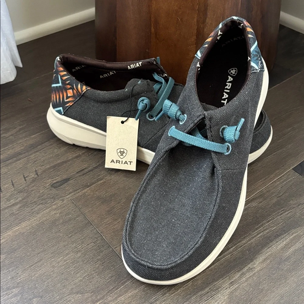 Ariat Hilo Stretch Lace Charcoal Blue/Blue Aztec,FLX Foam Sole,cushioned insole